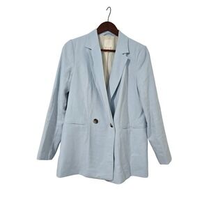 H&M Womens Blazer Size S Light Blue‎ Double Breasted Casual Office Business